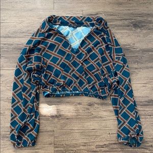 Forever21 scrunchy aztec button up
